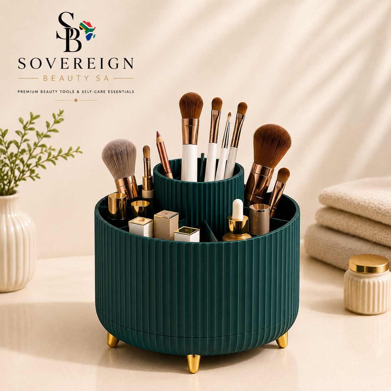 360° Rotating Makeup Brush & Beauty Organiser