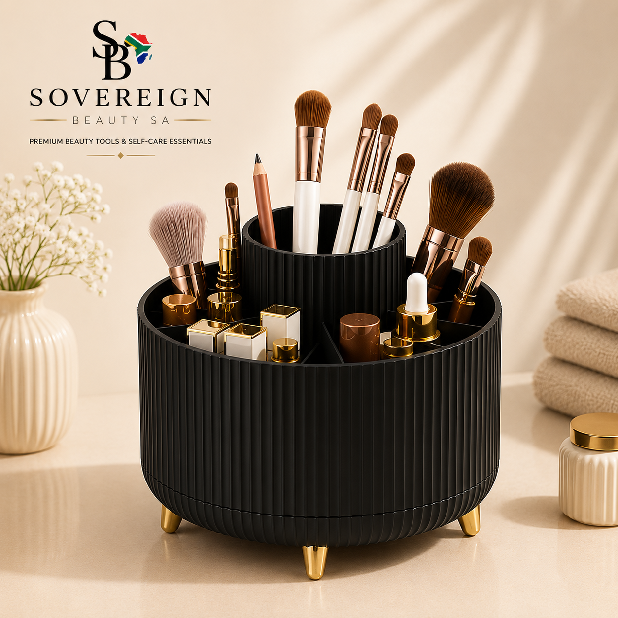 360° Rotating Makeup Brush & Beauty Organiser