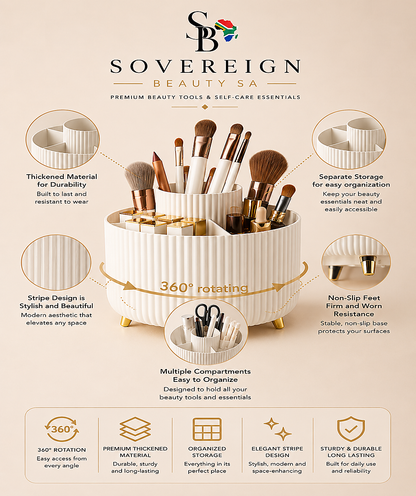 360° Rotating Makeup Brush & Beauty Organiser