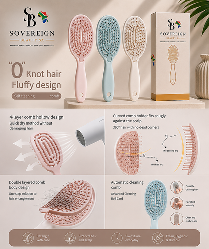 Sovereign Halo™ Self-Cleaning Detangling Brush