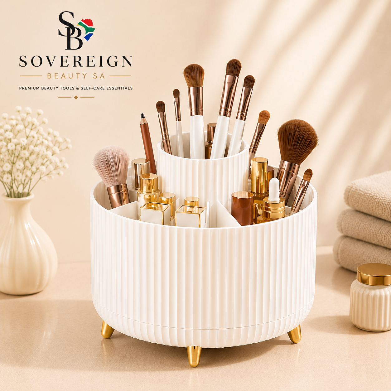 360° Rotating Makeup Brush & Beauty Organiser